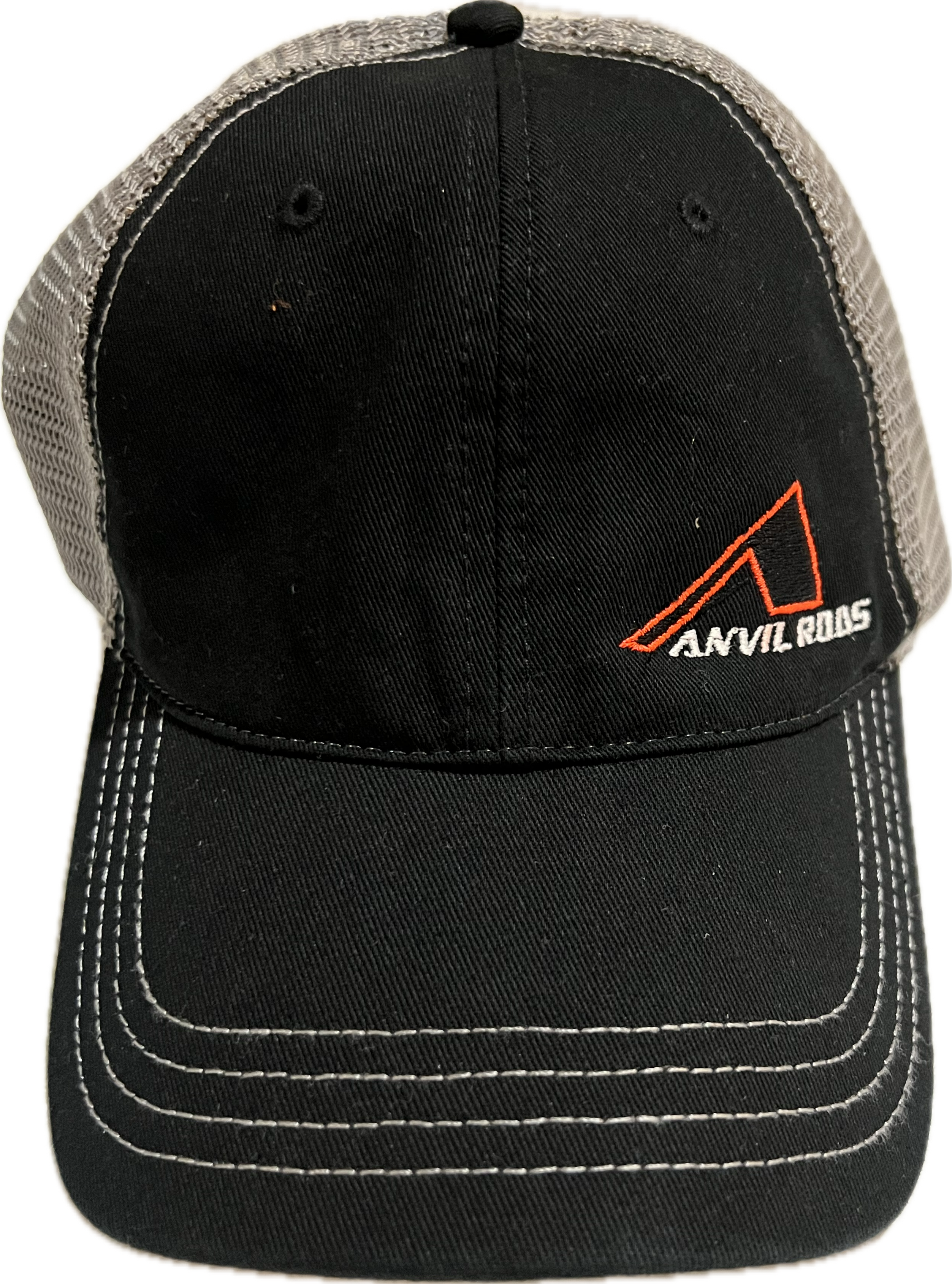 Richardson 111 Black/Grey Small Orange "A" Logo Snapback image 0