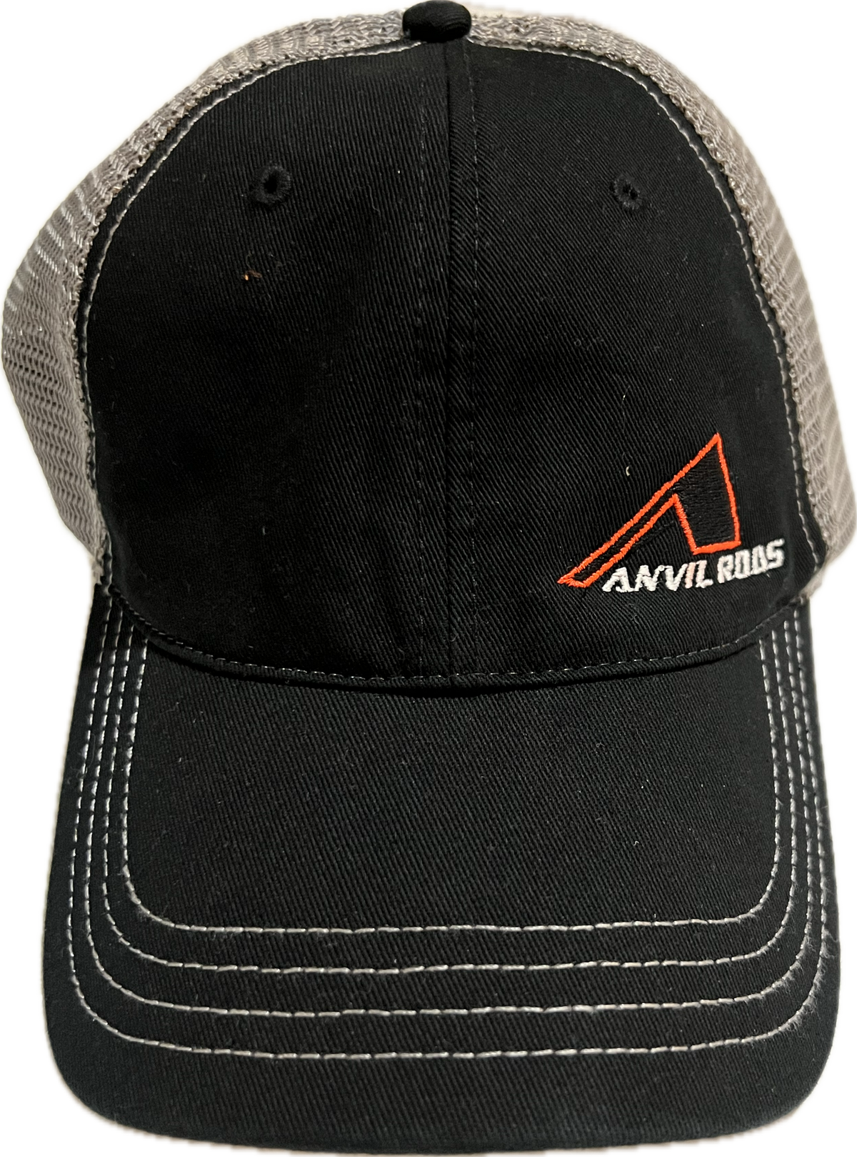 Richardson 111 Black/Grey Small Orange "A" Logo Snapback image 0