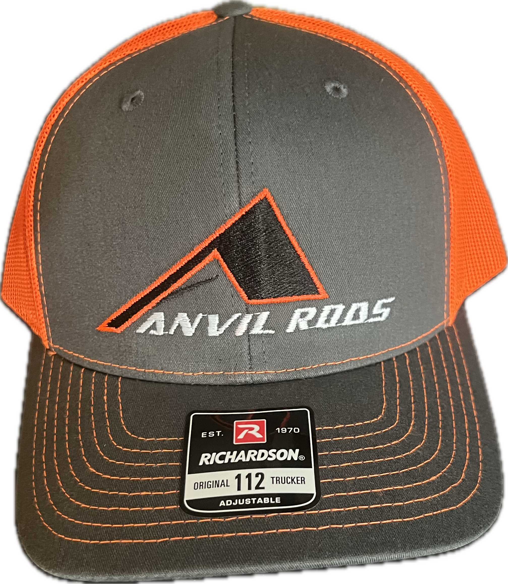 Richardson 112 Charcoal/Neon Orange Large Neon Orange "A" Logo Snapback image 0